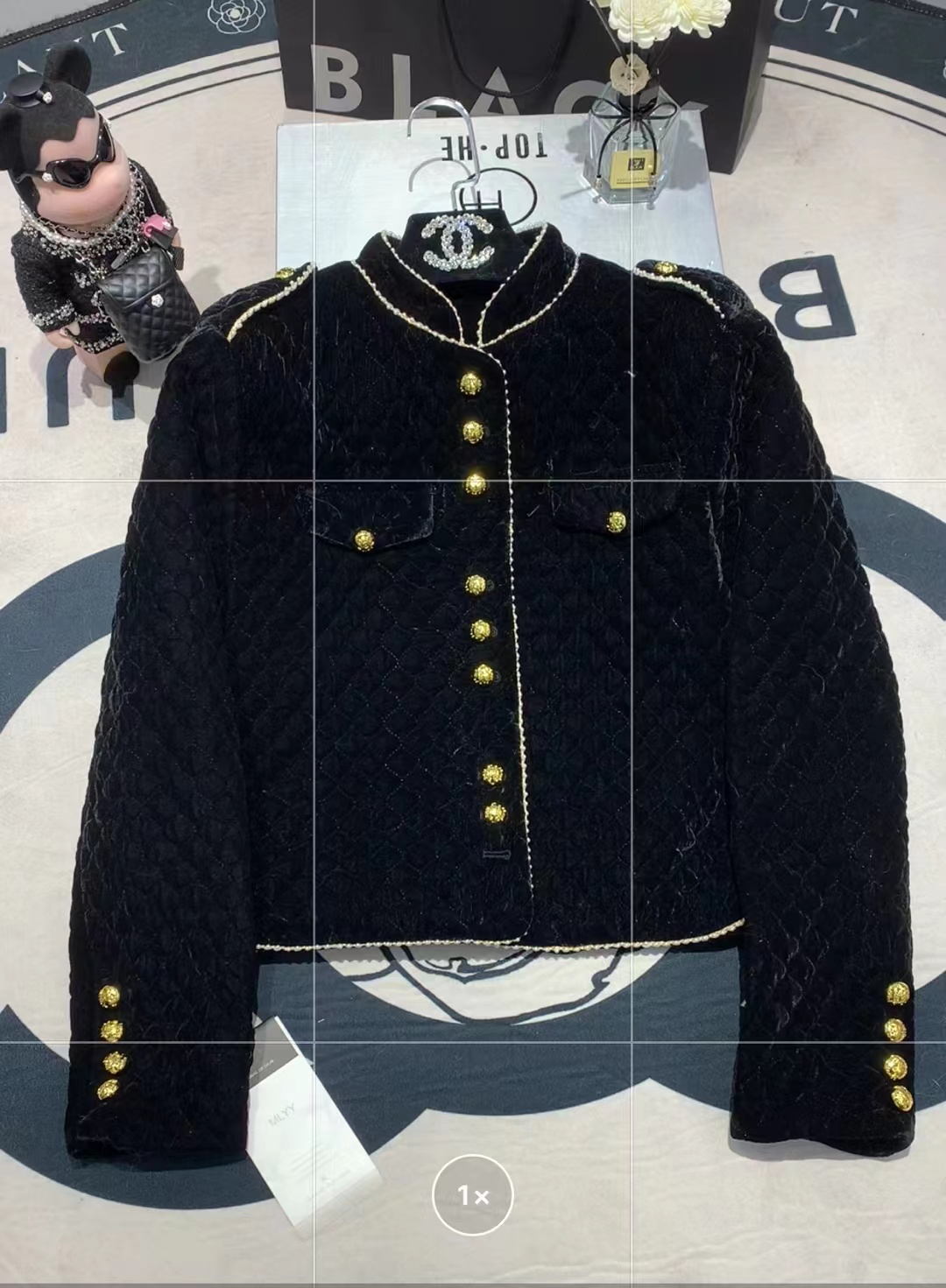 新款高货时尚轻奢肩章编织仙气法式设计感加棉外套