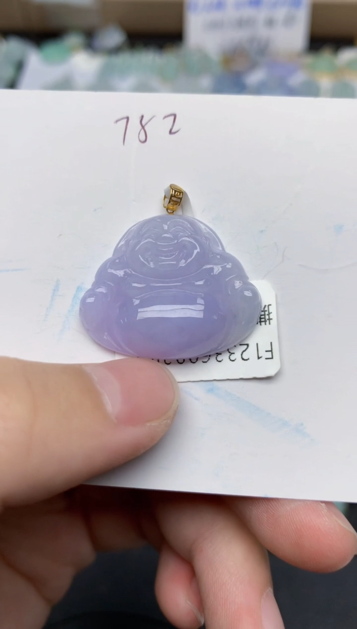 翡翠18K金镶嵌颈饰天然缅甸A货翡翠