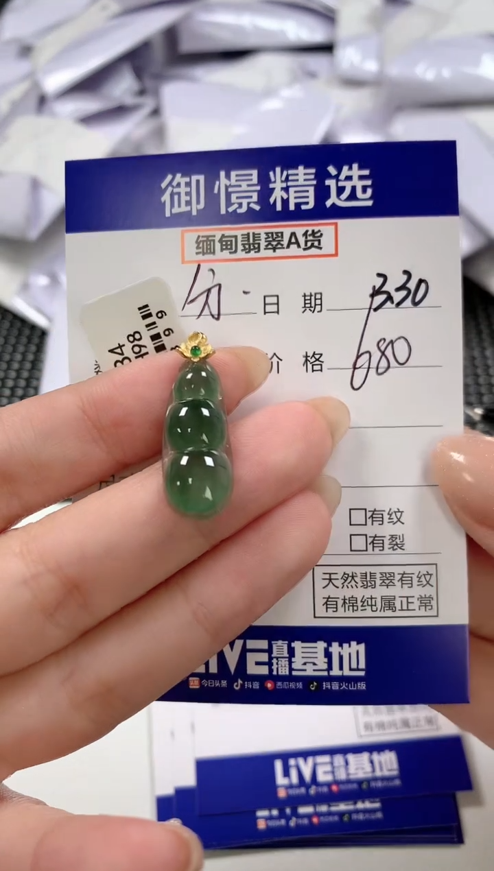 翡翠18K金镶嵌颈饰35