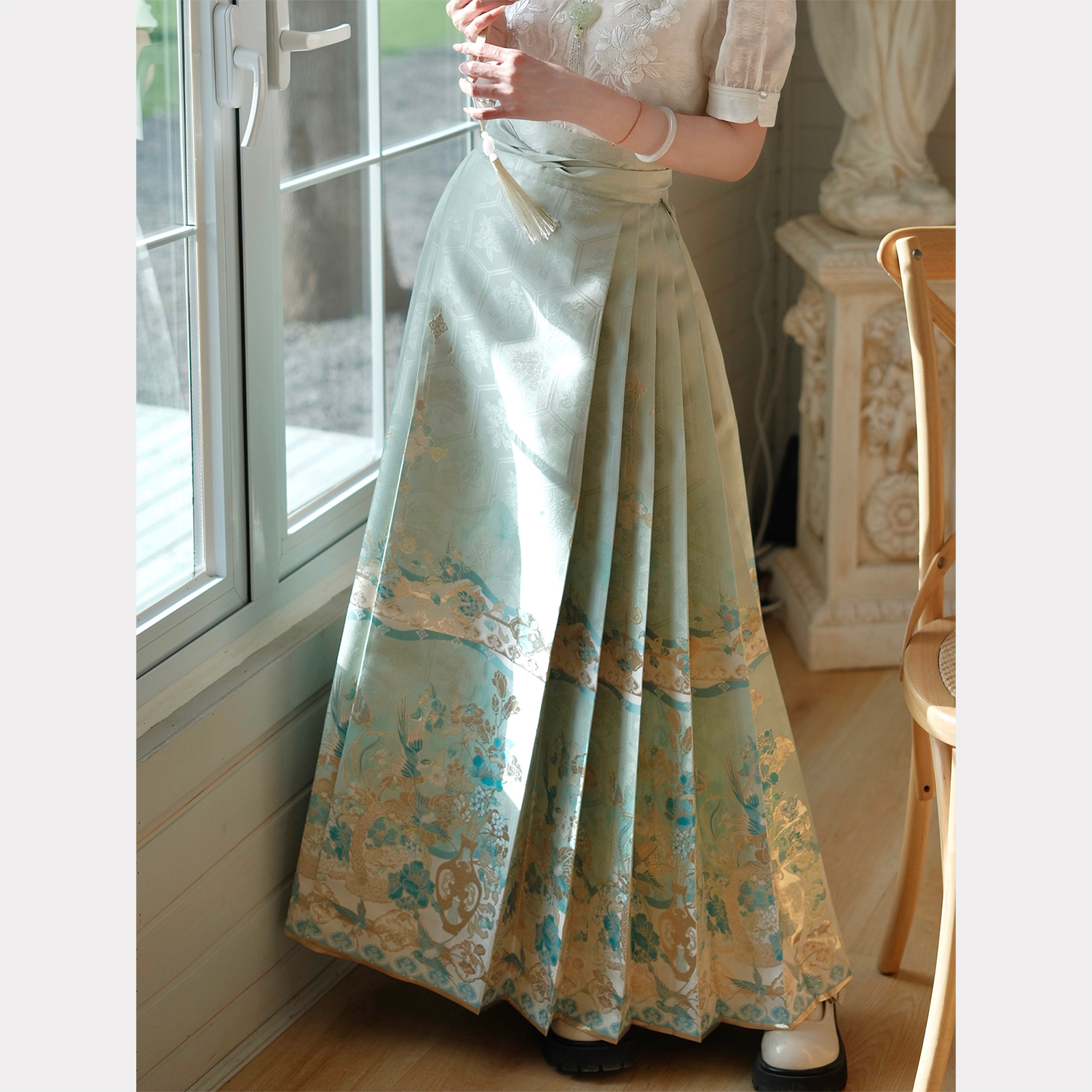 花知晓-【单裙子】重工明制仿妆花织金马面裙汉服新款日常