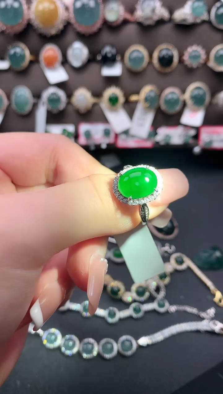 【闪购商品】翡翠戒指银S925镶嵌5211412