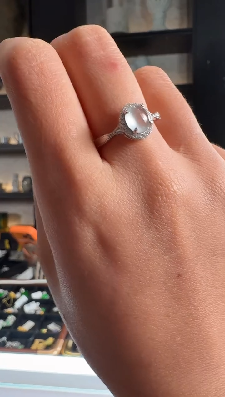 银S925镶嵌戒指翡翠82