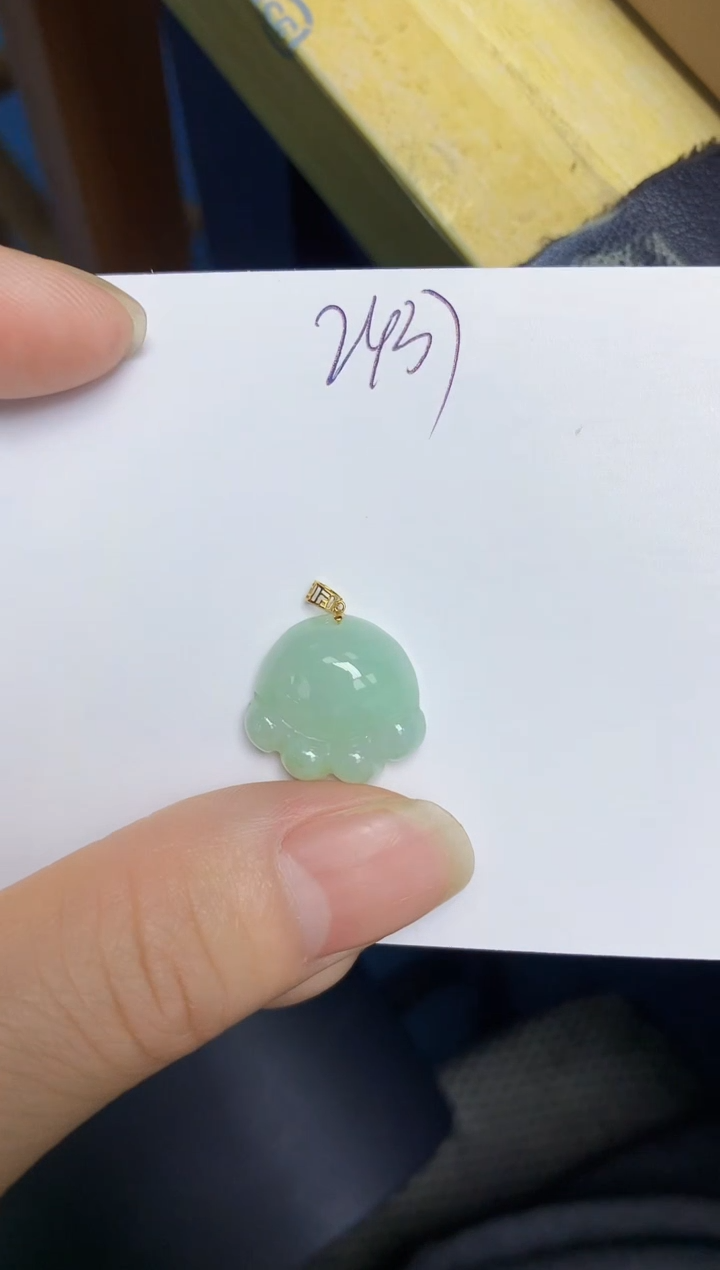翡翠18K金镶嵌颈饰 天然翡翠A货