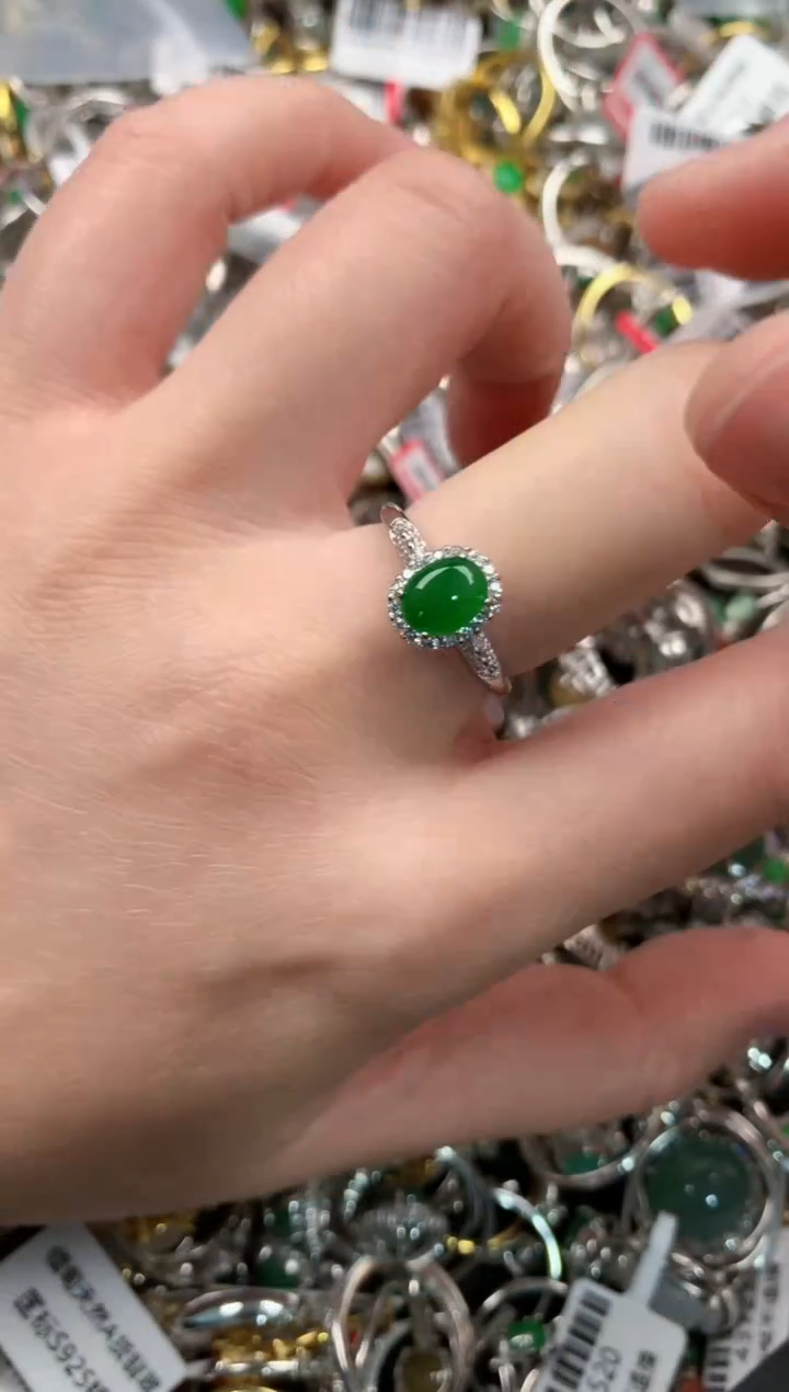银S925镶嵌戒指翡翠333    3