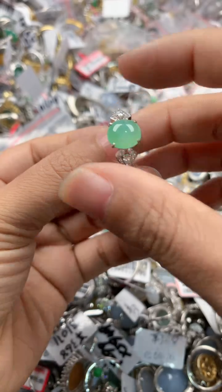 银S925镶嵌戒指翡翠3333----2