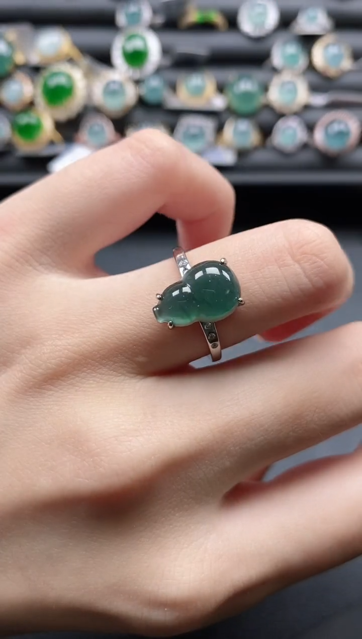 【闪购商品】翡翠戒指银S925镶嵌1111