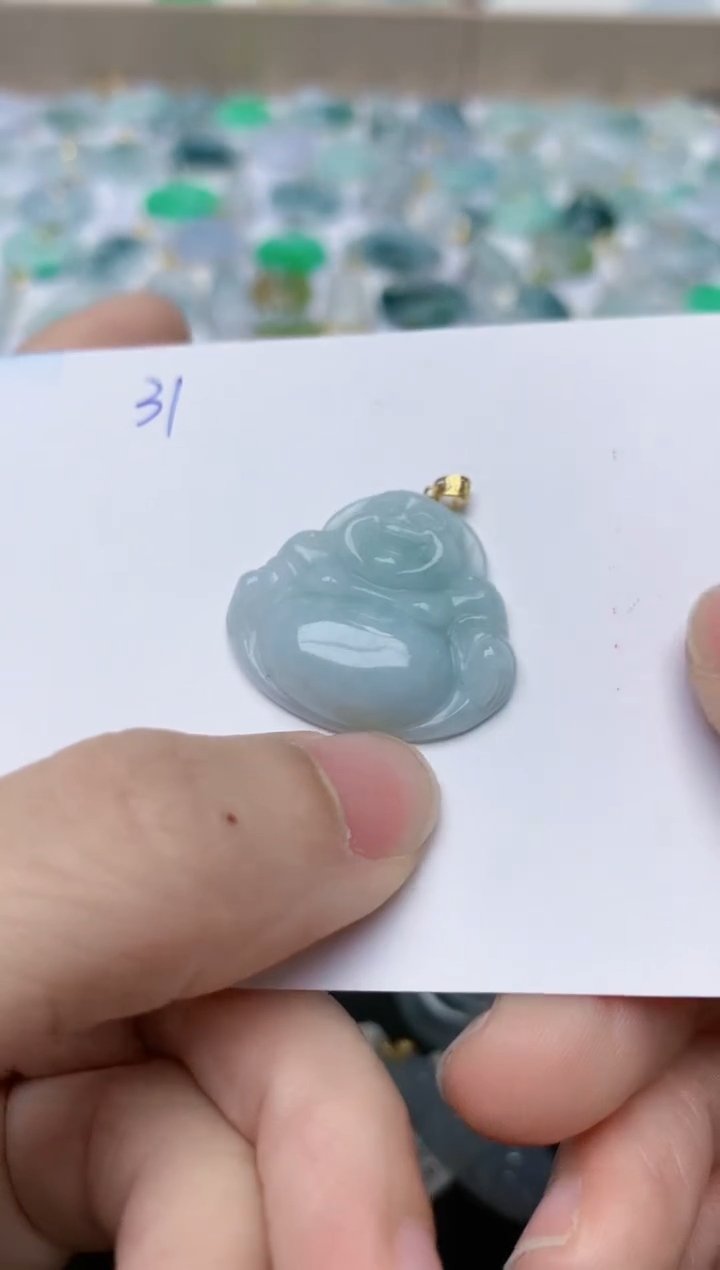 【闪购商品】翡翠颈饰18K金镶嵌天然翡翠A货    31