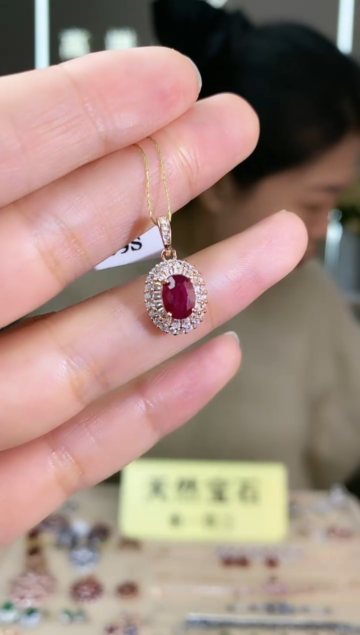 【闪购商品】红宝石颈饰银S925镶嵌颈饰