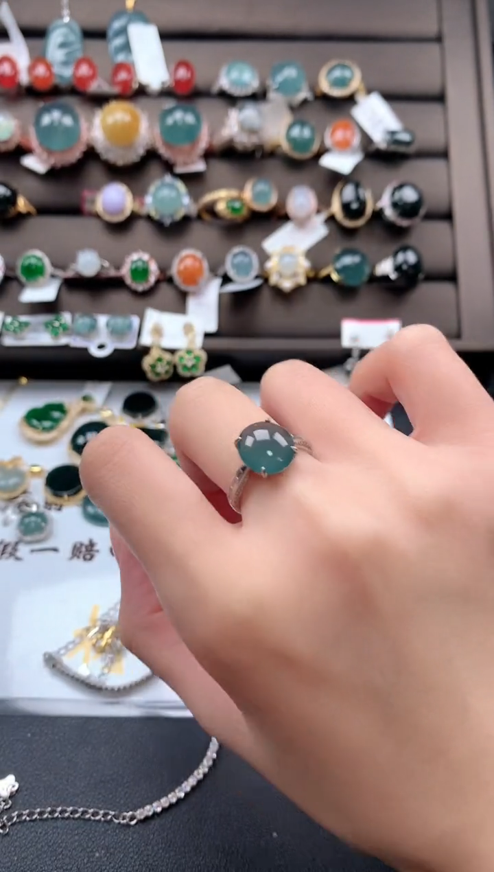 【闪购商品】翡翠戒指银S925镶嵌31231231