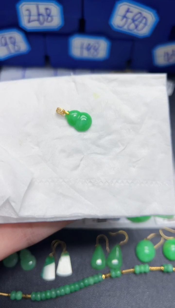【闪购商品】翡翠颈饰18K金镶嵌Y缅料A货/支持复检/一件