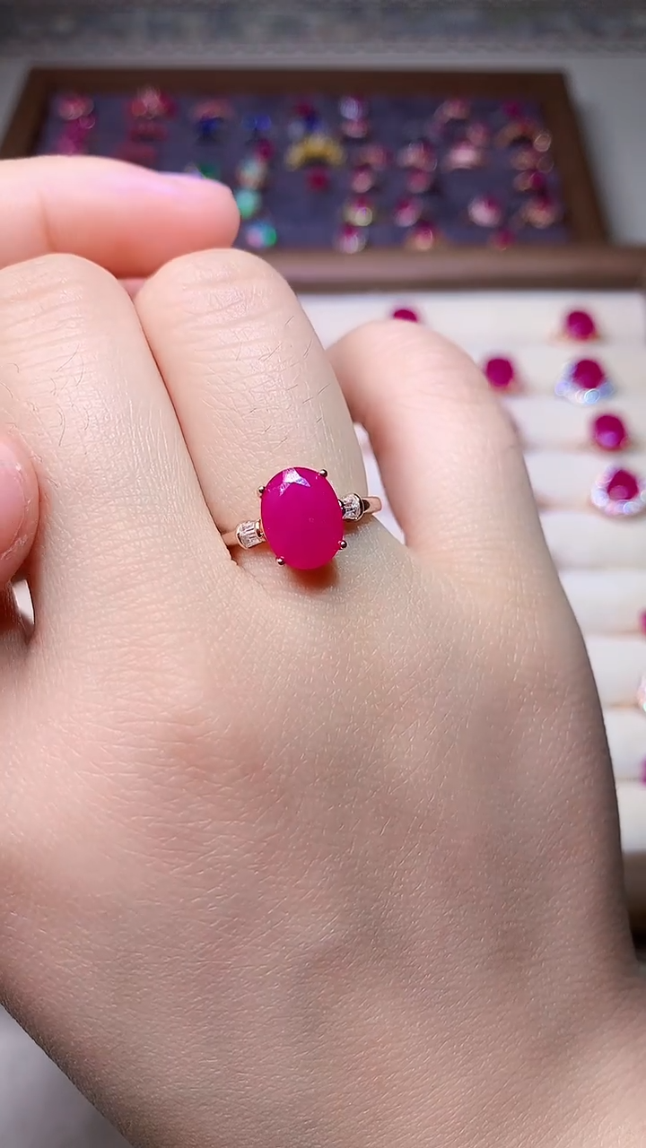 【闪购商品】红宝石戒指银S925镶嵌000