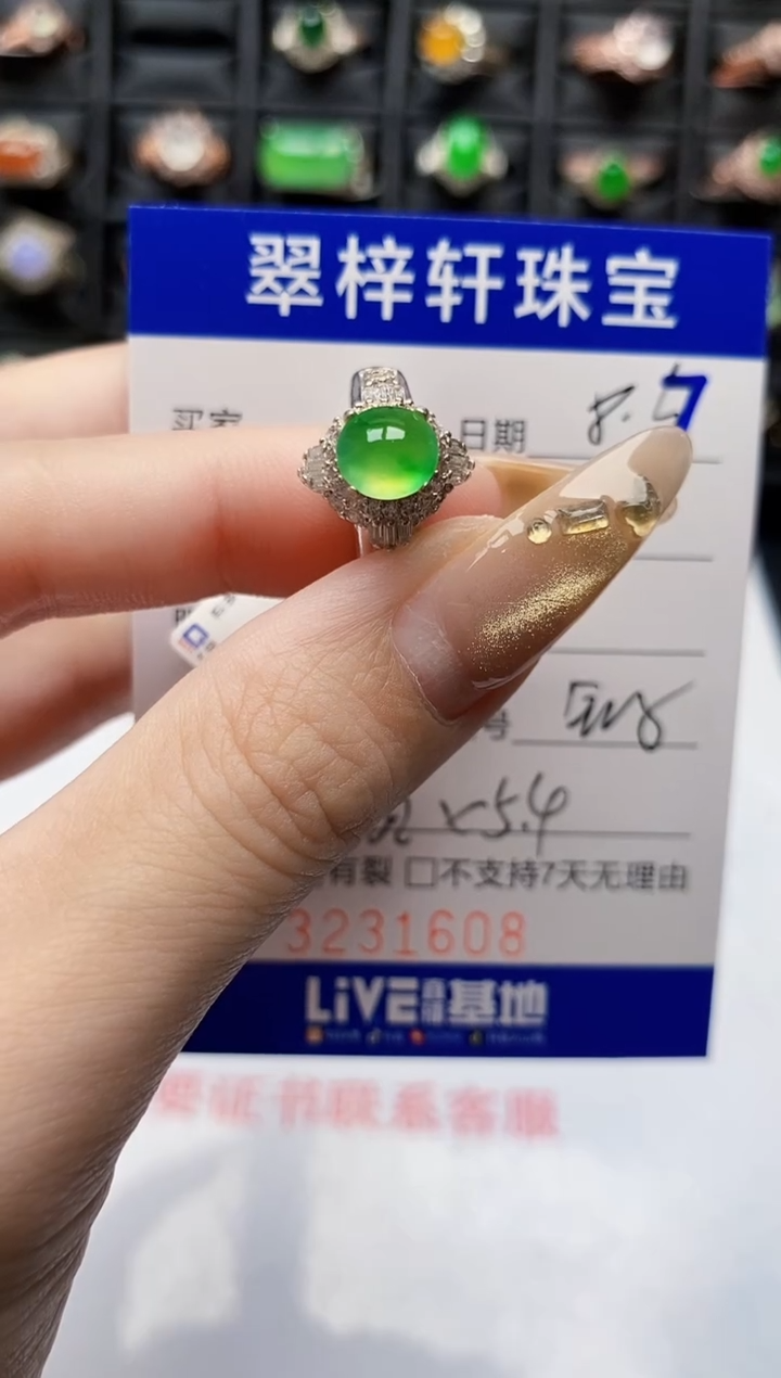 翡翠戒指未镶嵌1608