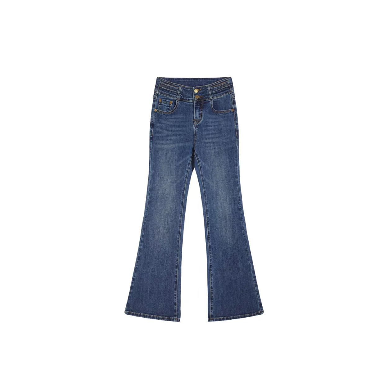 秋季新款设计款微喇高腰直筒牛仔裤女轻奢名媛K2671