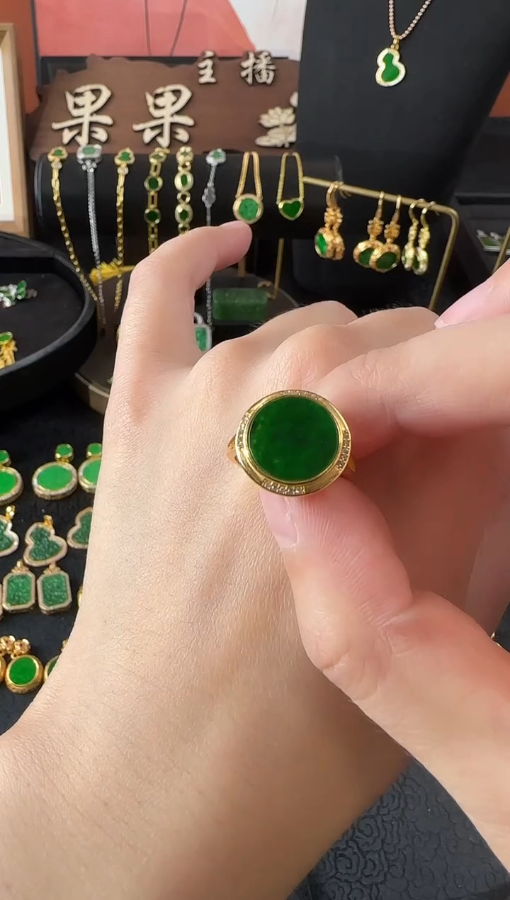 【闪购商品】翡翠戒指银S925镶嵌戒指