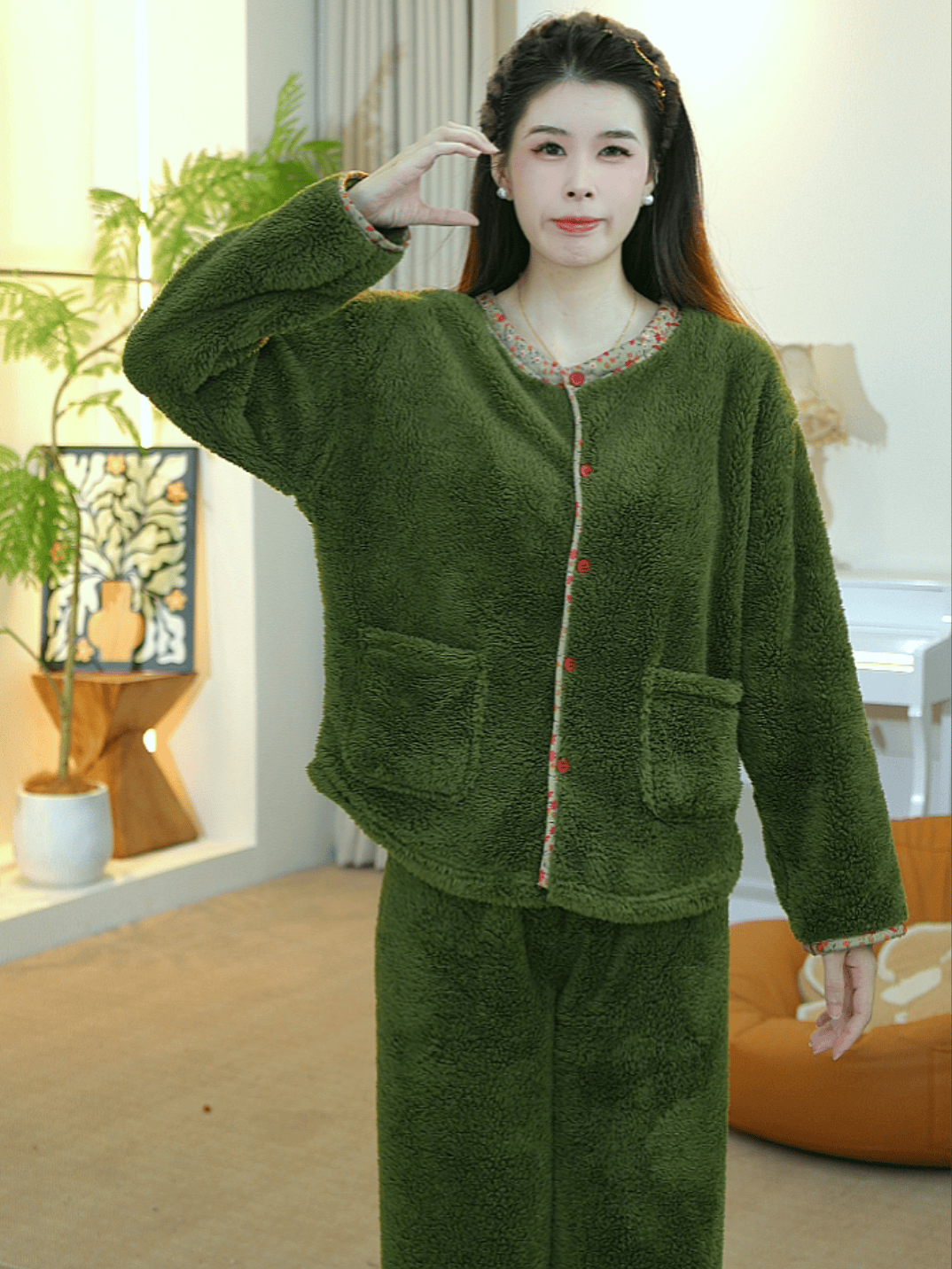 【橙橙专属】2025秋冬时尚女士休闲舒适加绒睡衣家居服绒款CYR