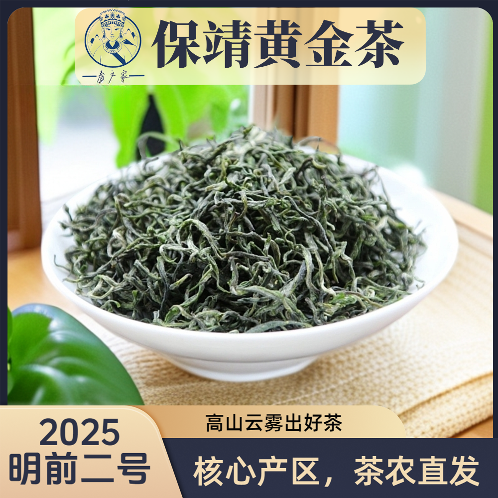 保靖黄金茶2025明前二号开园头采核心产区高山绿茶特级浓香型春茶