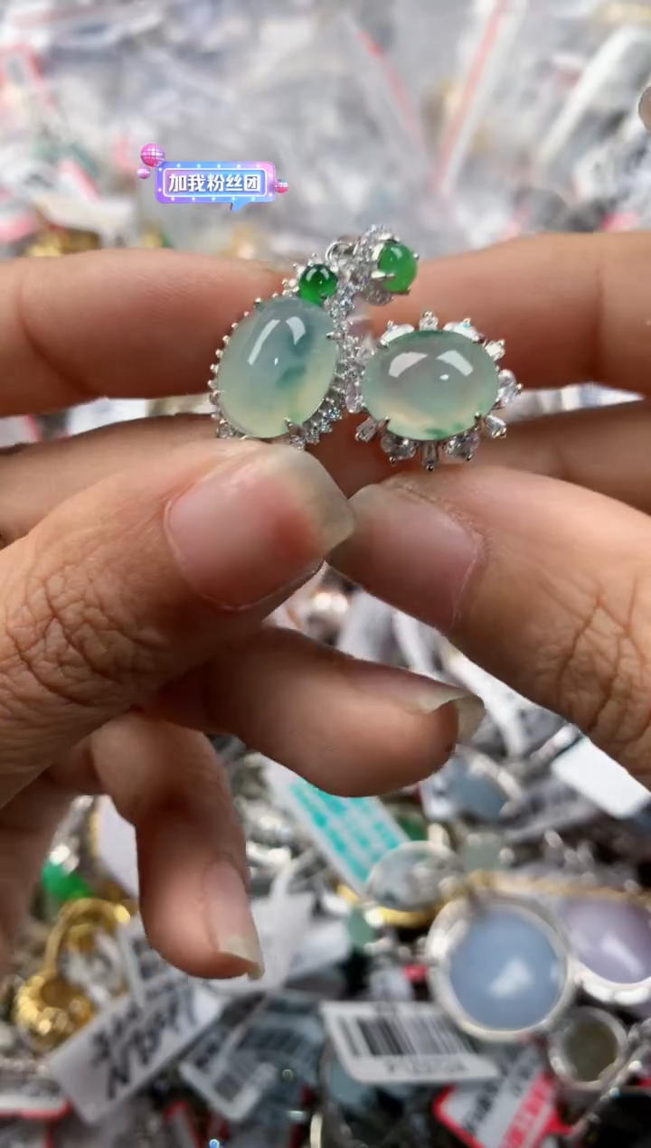 银S925镶嵌戒指翡翠999            1