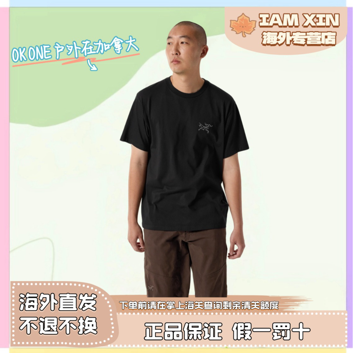 ARC'TERYX/始祖鸟男士Kragg SL棉质圆领短袖T恤 X9533