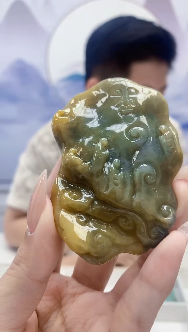 定制翡翠未镶嵌4917xx-毛货挂件50
