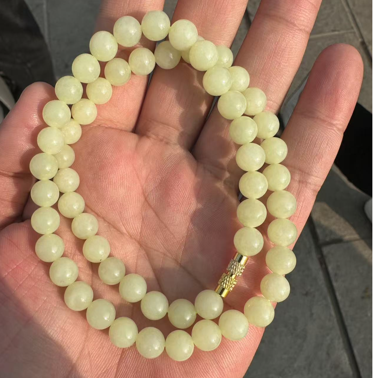 【海派甄选313】和田玉若羌黄口精品妈妈链 0085 11