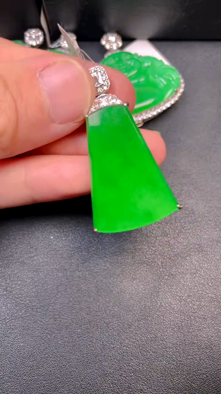 吊坠(不含链)银S925镶嵌翡翠吊坠