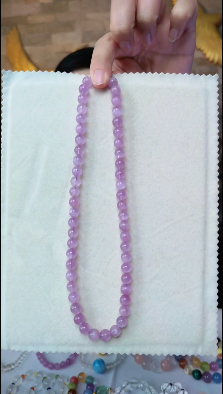 项链锂辉石合金紫锂辉8+项链