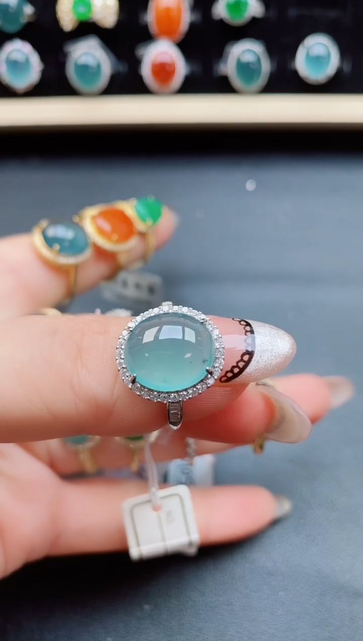 翡翠戒指银S925镶嵌50805580