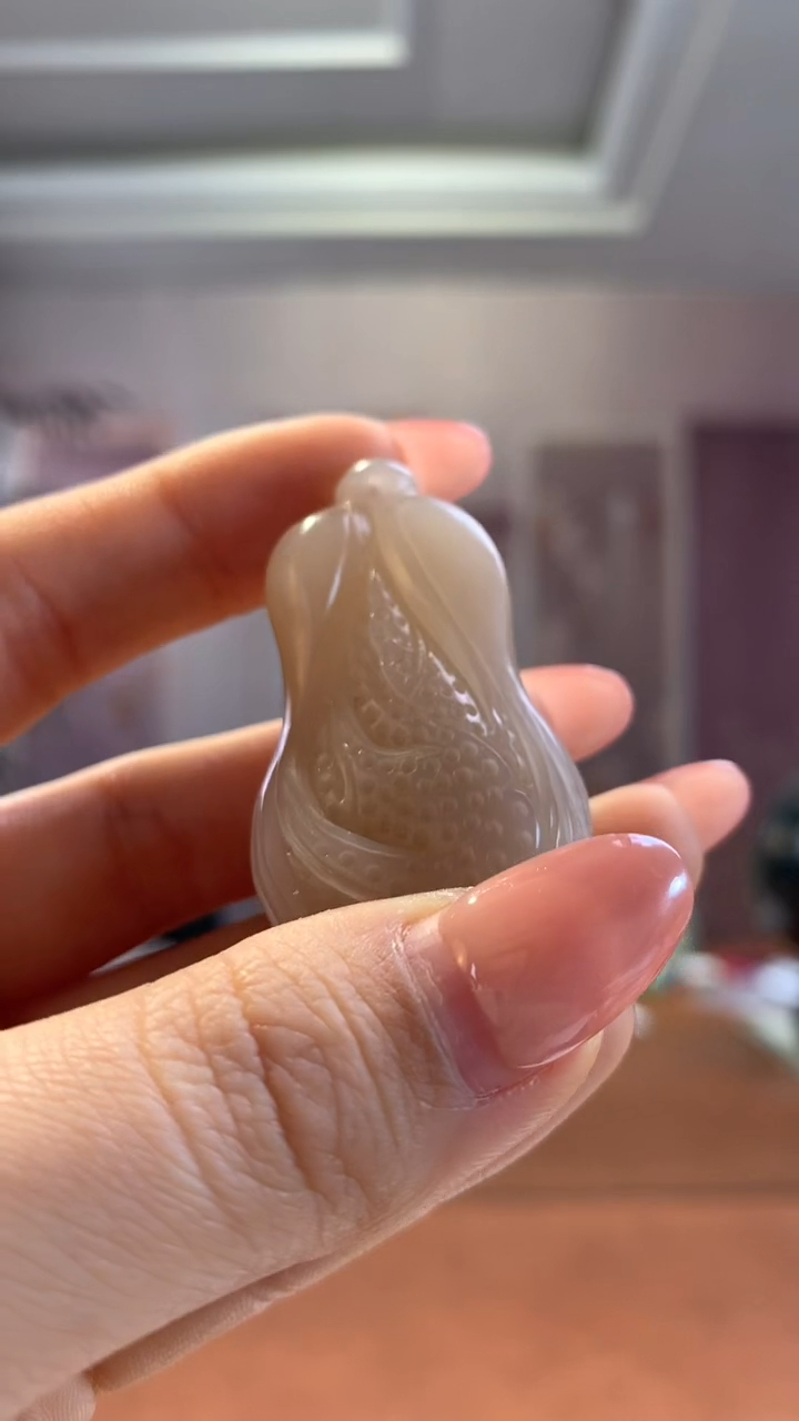 【闪购商品】和田玉挂件未镶嵌藕粉百财