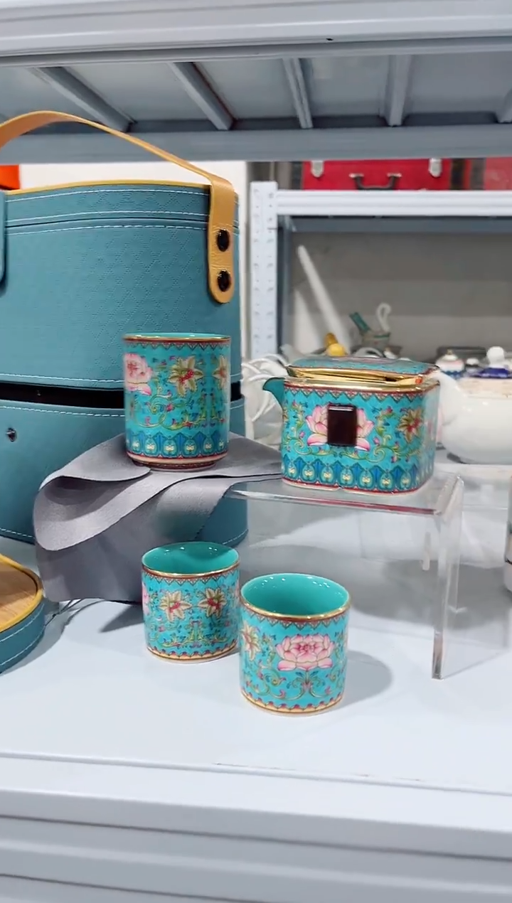 瓷片陶瓷（简装）茶具一套