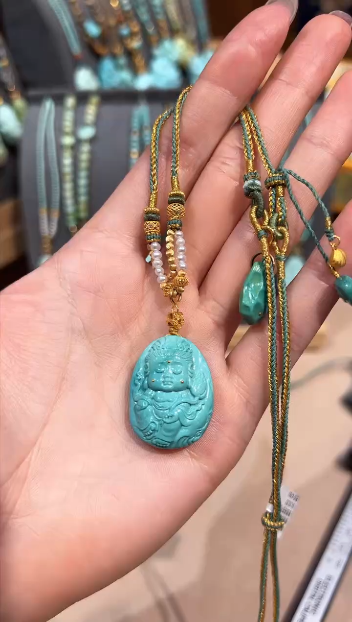 【闪购商品】绿松石颈饰18K金镶嵌绿松石项链