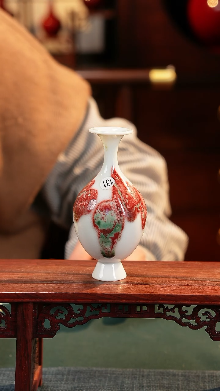 【闪购商品】摆件纯手工原创高温陶瓷〖红包翠釉里红〗