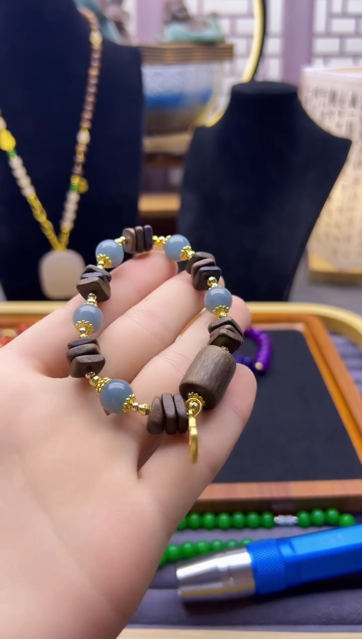 【闪购商品】翡翠手链14K金镶嵌S229       