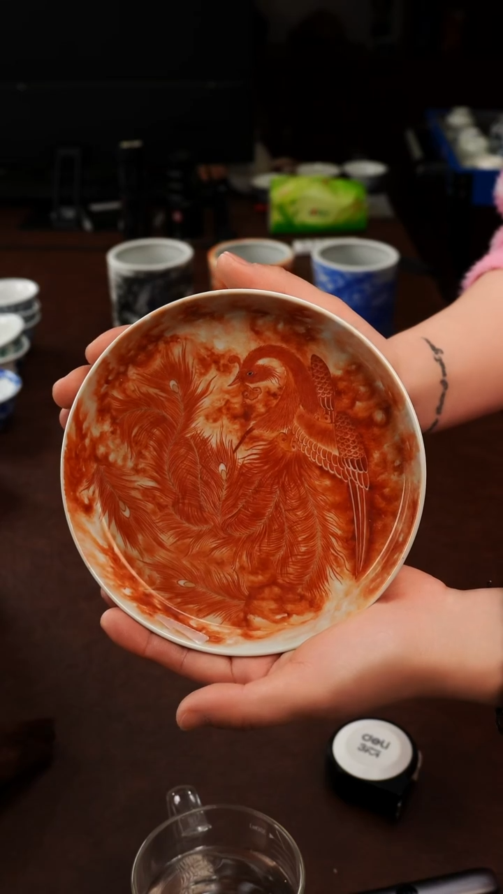 摆件陶景德镇瓷器，青花瓷手绘茶具~