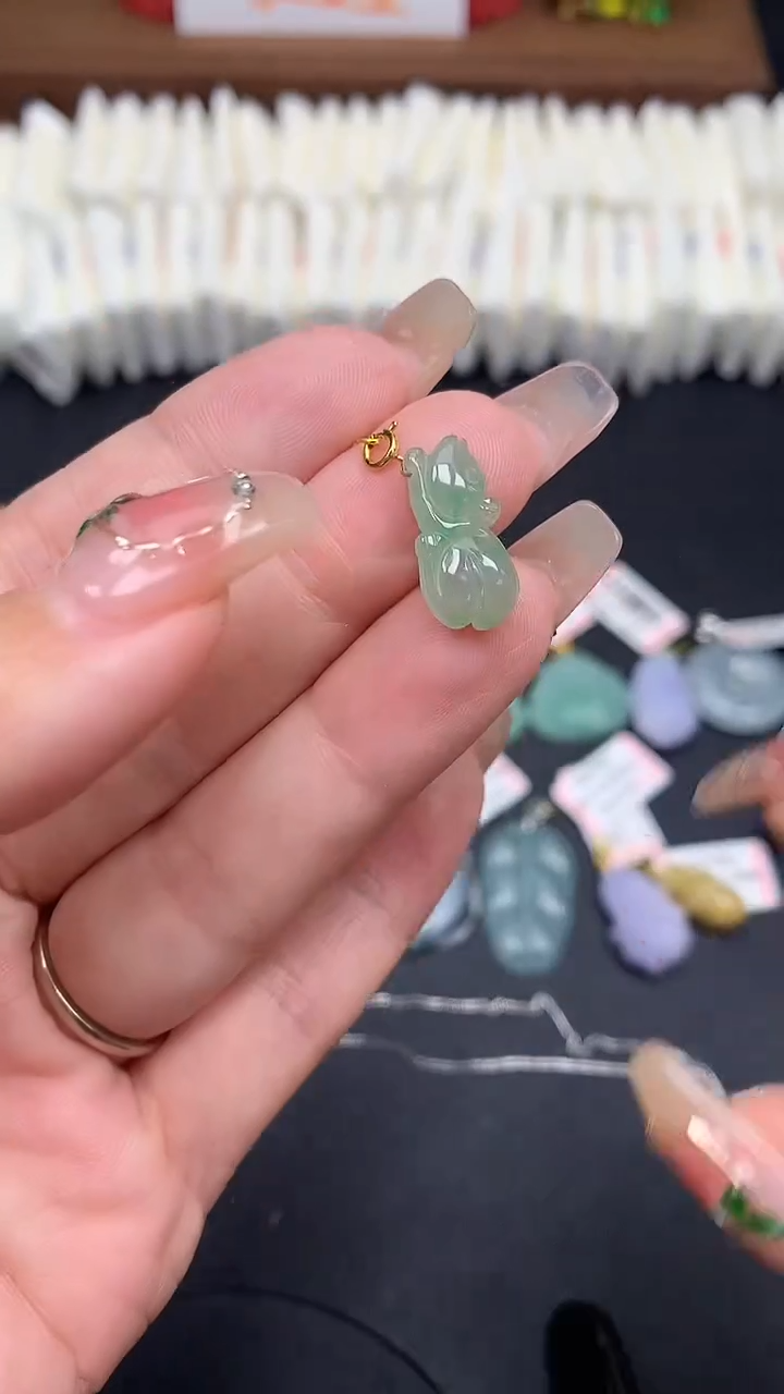 【闪购商品】翡翠吊坠(不含链)18K金镶嵌MS154523