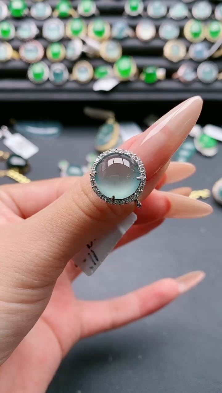 【闪购商品】翡翠戒指银S925镶嵌111111