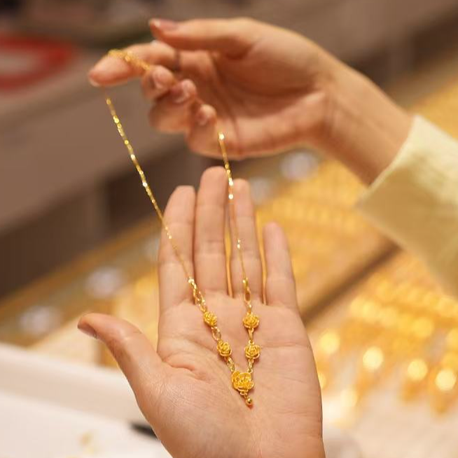 【巧玲专属】足金999浪漫玫瑰花系列五花项链 经典时尚百搭 11.81