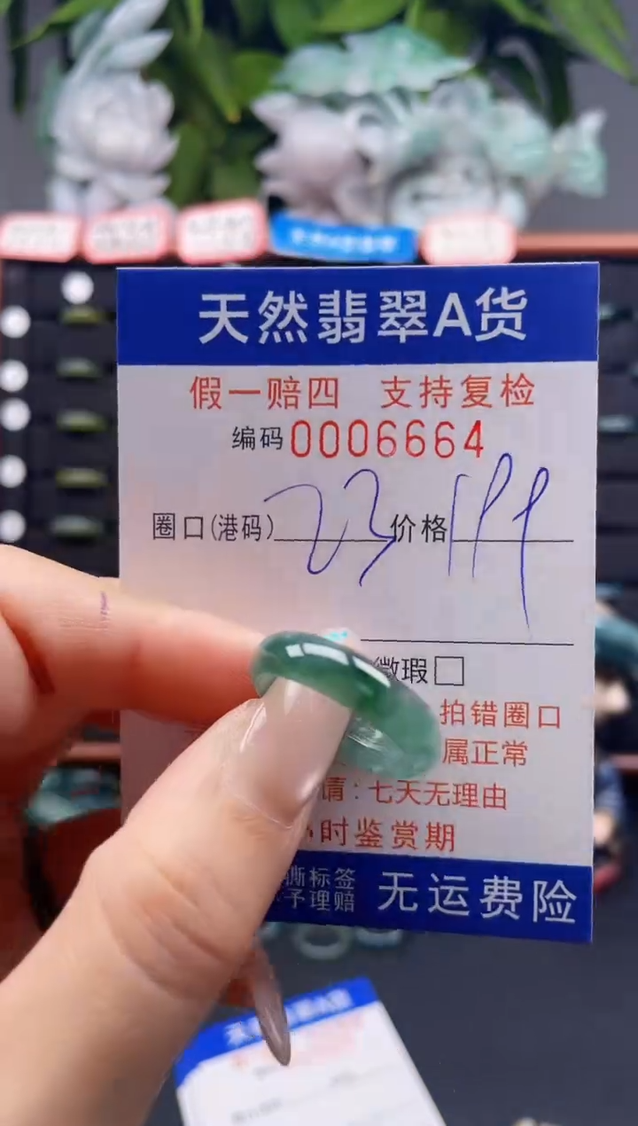 未镶嵌戒指翡翠23*6664