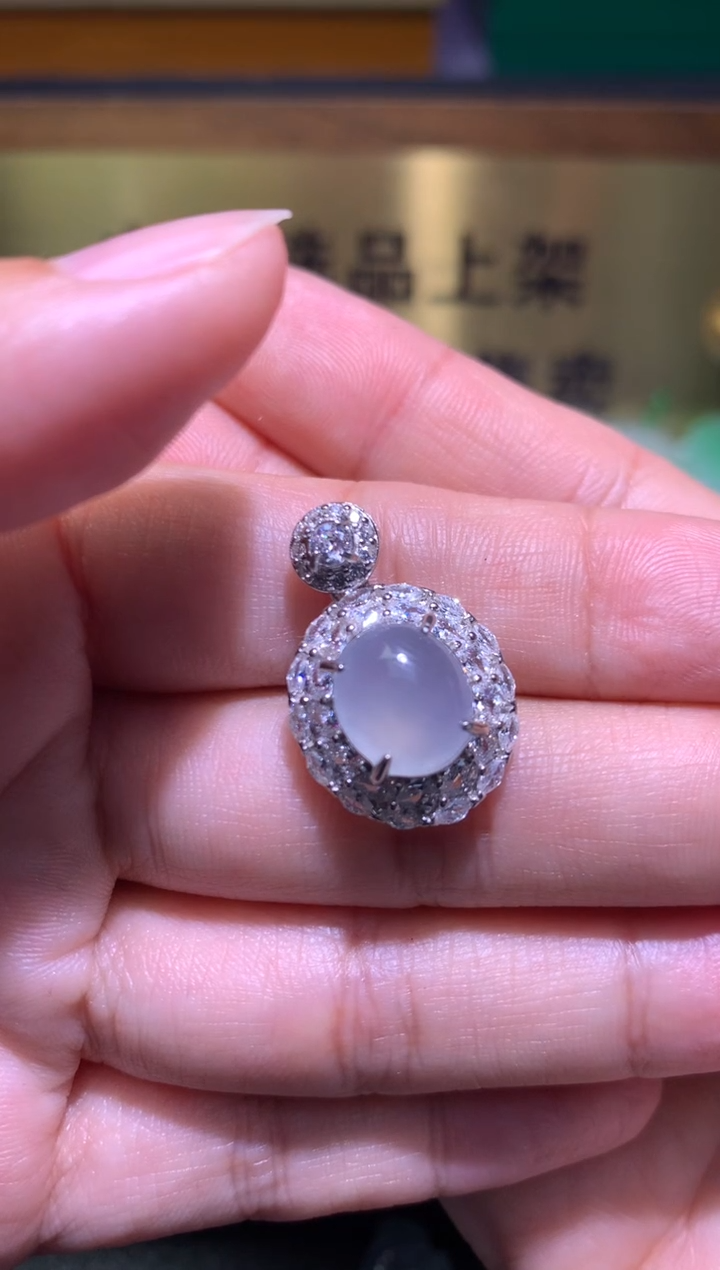 【闪购商品】翡翠颈饰银S925镶嵌净货