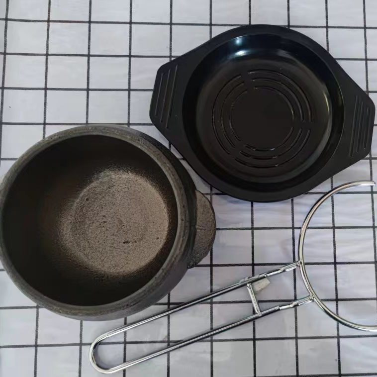 杞县大砂锅免开锅干烧不裂托盘大托架3件套老式土砂锅无釉无涂层