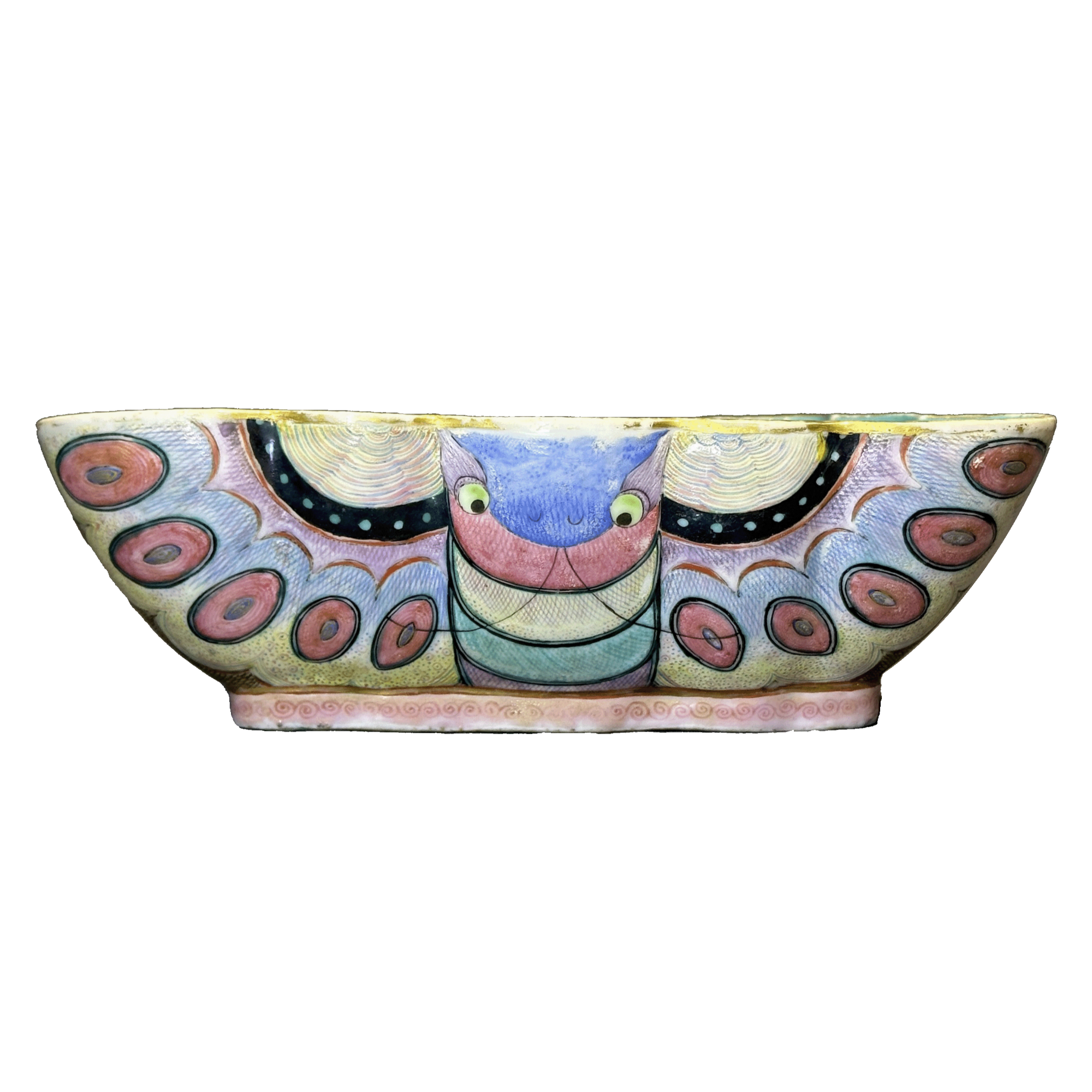 25151934y粉彩蝴蝶形洗