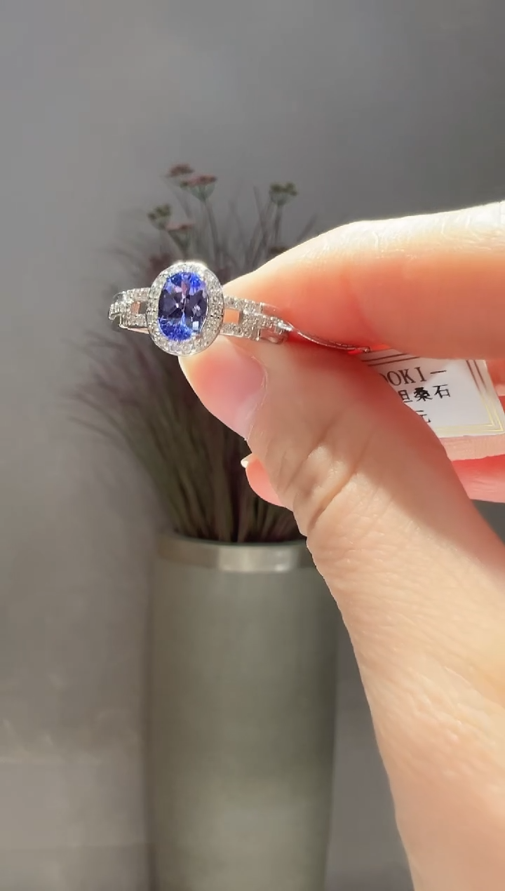 【闪购商品】坦桑石戒指银S925镶嵌39】