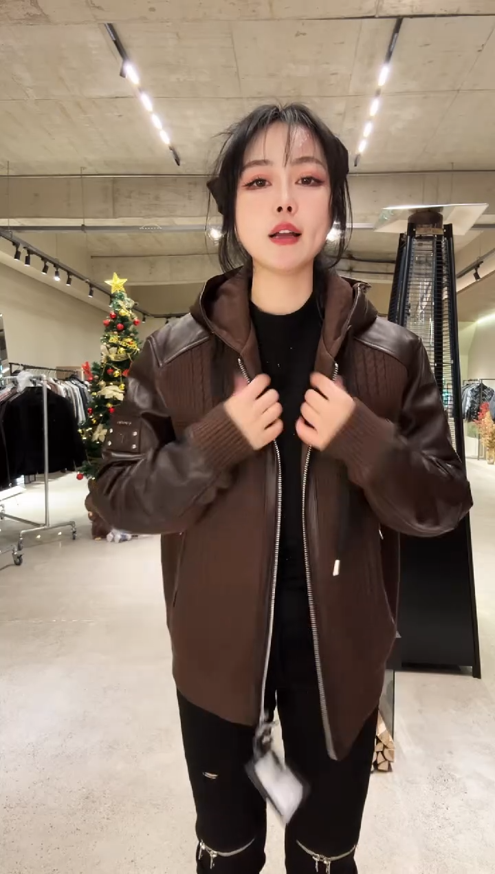 52码（140-155斤）男士真皮拼接棉夹克