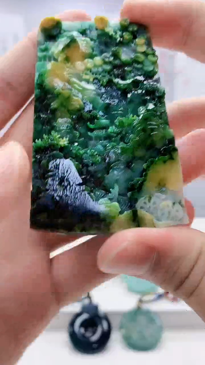 未镶嵌定制翡翠4812bb-毛货挂件55