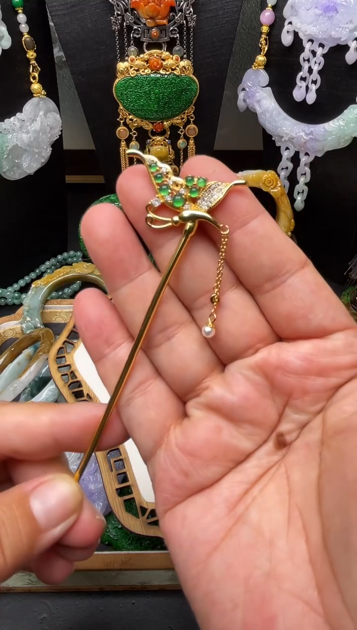 颈饰未镶嵌翡翠发簪