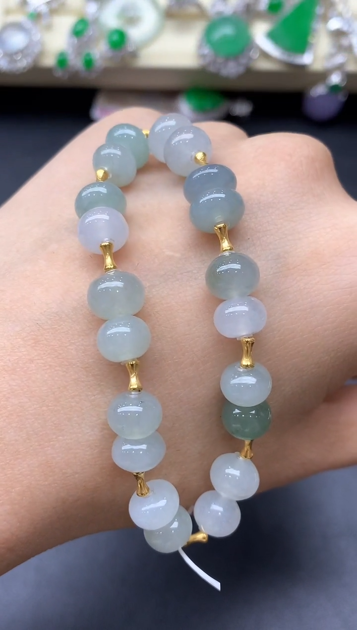 18K金镶嵌手链翡翠192-中国好珍宝