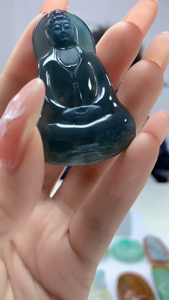 【闪购商品】定制翡翠未镶嵌4688DD-毛货挂件5