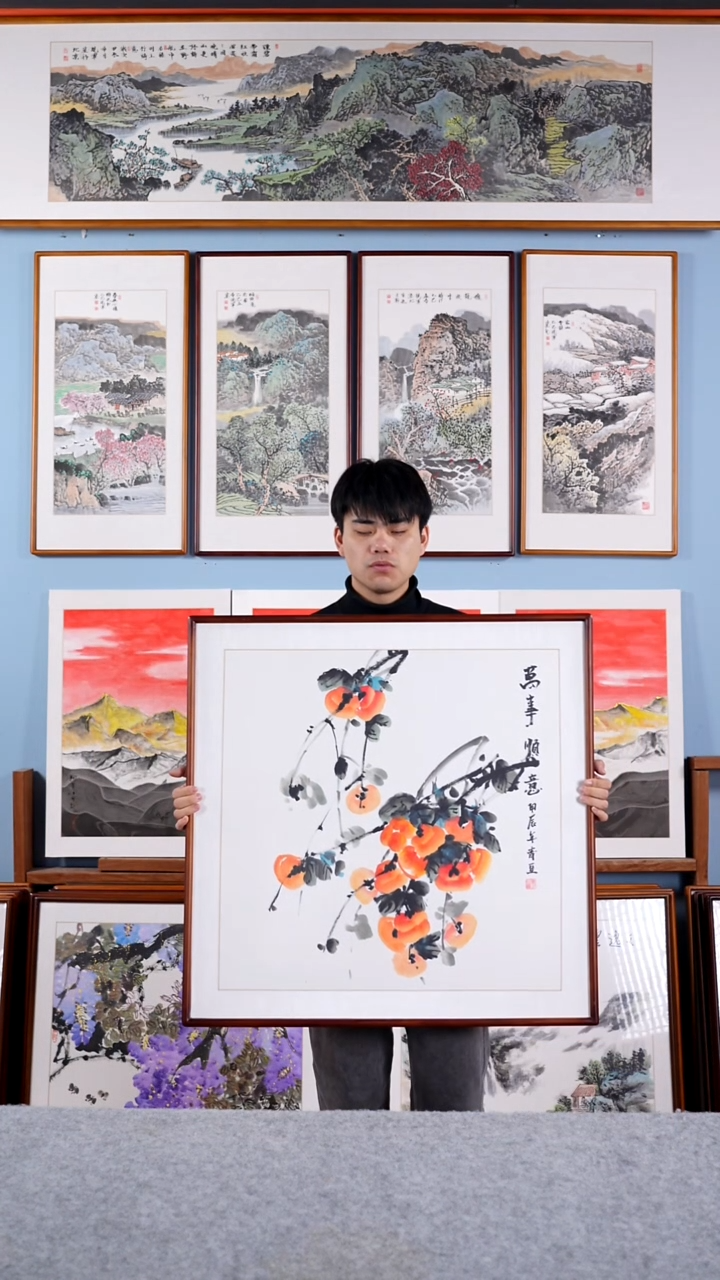 【闪购商品】国画戚莉莉《万事顺意》含框83*83