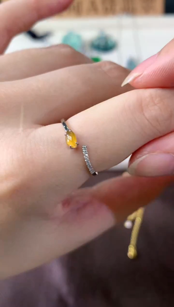 18K金镶嵌戒指翡翠B168|980