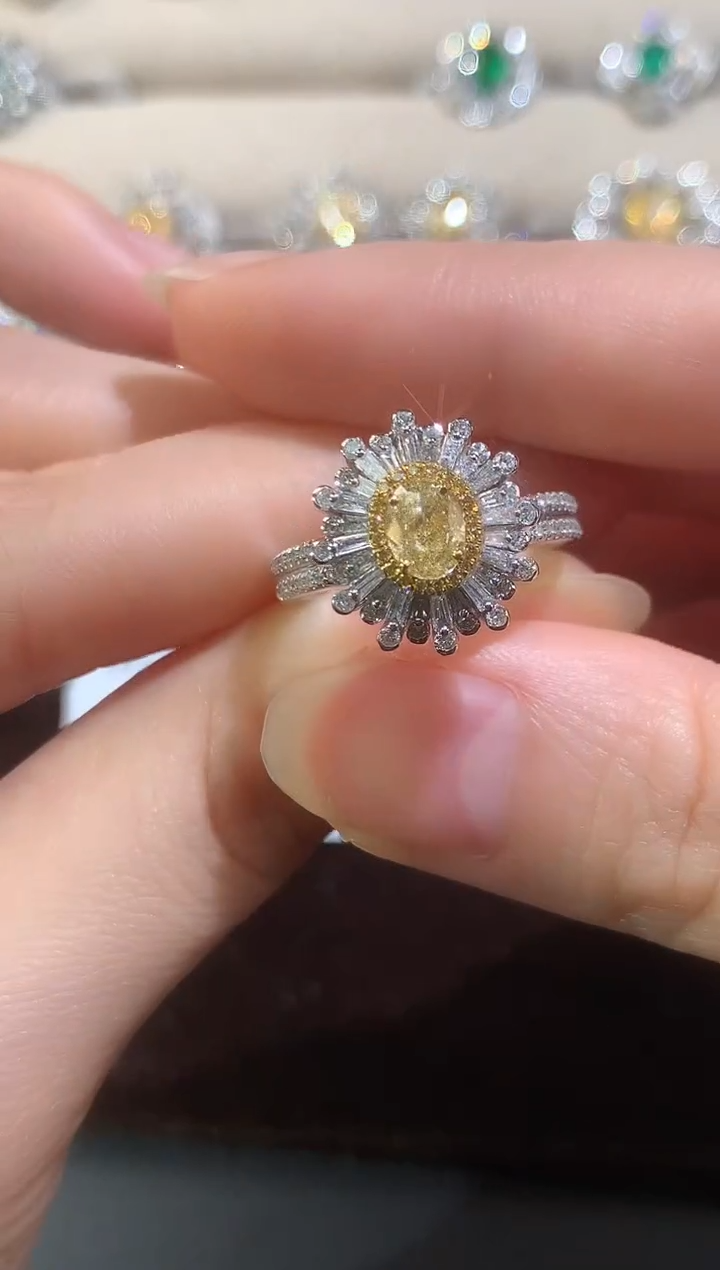 18K金镶嵌戒指钻石D92|9999