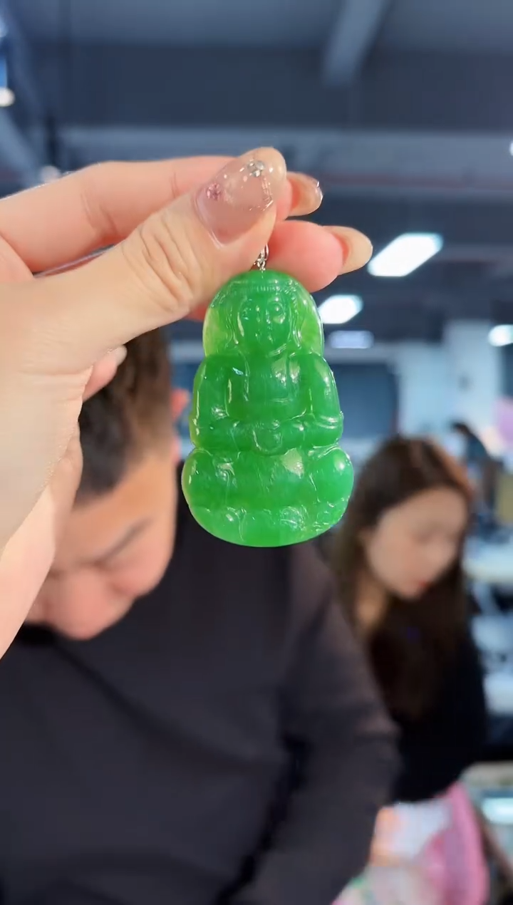 【闪购商品】翡翠颈饰18K金镶嵌缅料A货/支持复检/一件